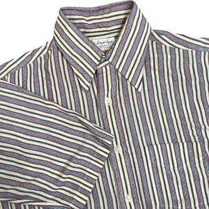 Vintage Gant Joseph Neys Camp Shirt Mens M Striped Dagger Collar 70s Retro‎